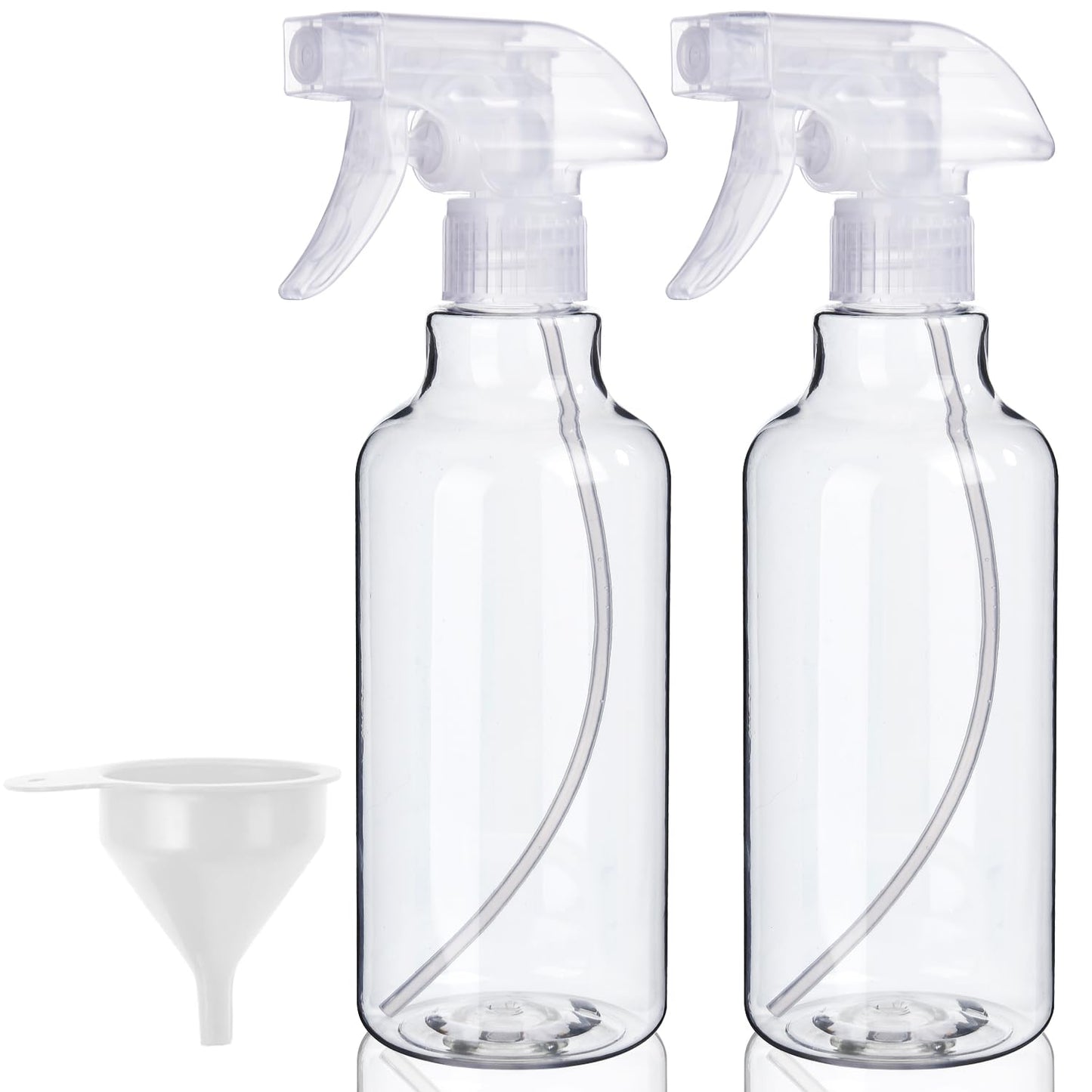Plastic Spray Bottles, 2-Pack, 16.9 Oz, Mist & Stream, Heavy Duty Spraying, Empty Water Spray Bottle for Cleaning Solutions, Essential Oils, Hair Beauty and Personal Care Bealee Default Title