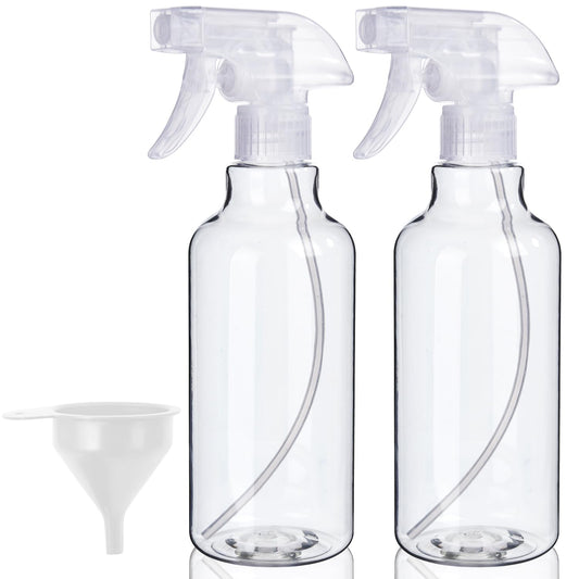 Plastic Spray Bottles, 2-Pack, 16.9 Oz, Mist & Stream, Heavy Duty Spraying, Empty Water Spray Bottle for Cleaning Solutions, Essential Oils, Hair Beauty and Personal Care Bealee Default Title