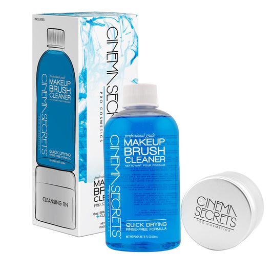 Cinema Secrets Original Blue Vanilla Makeup Brush Cleaner Kit - Professional Cleanser + Cleansing Tin for Makeup Brushes - Quick-Dry, Rinse-Free