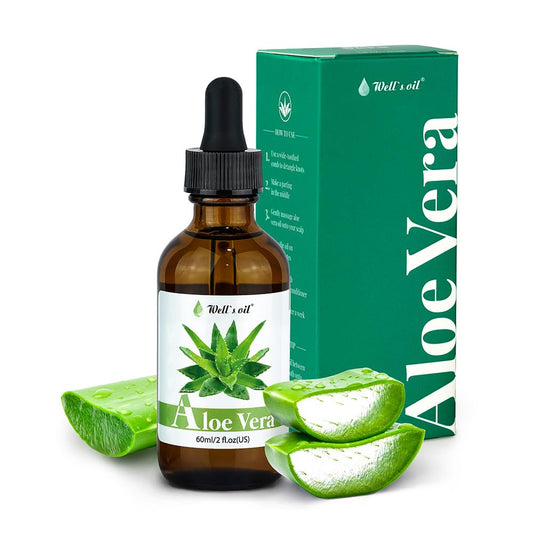 Well's Oil Aloe Vera Oil - Hydrating & Nourishing | Supports the Appearance of Healthy Hair & Soothes Dry Skin | All Natural | For Skin & Hair Care (2