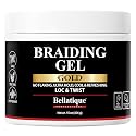 BELLATIQUE GOLD Braiding Gel Maximum Hold for LOC & Twist - No Flaking, No Whitening, Fast Drying, High Shine, Cool & Refreshing, Long Lasting Hold