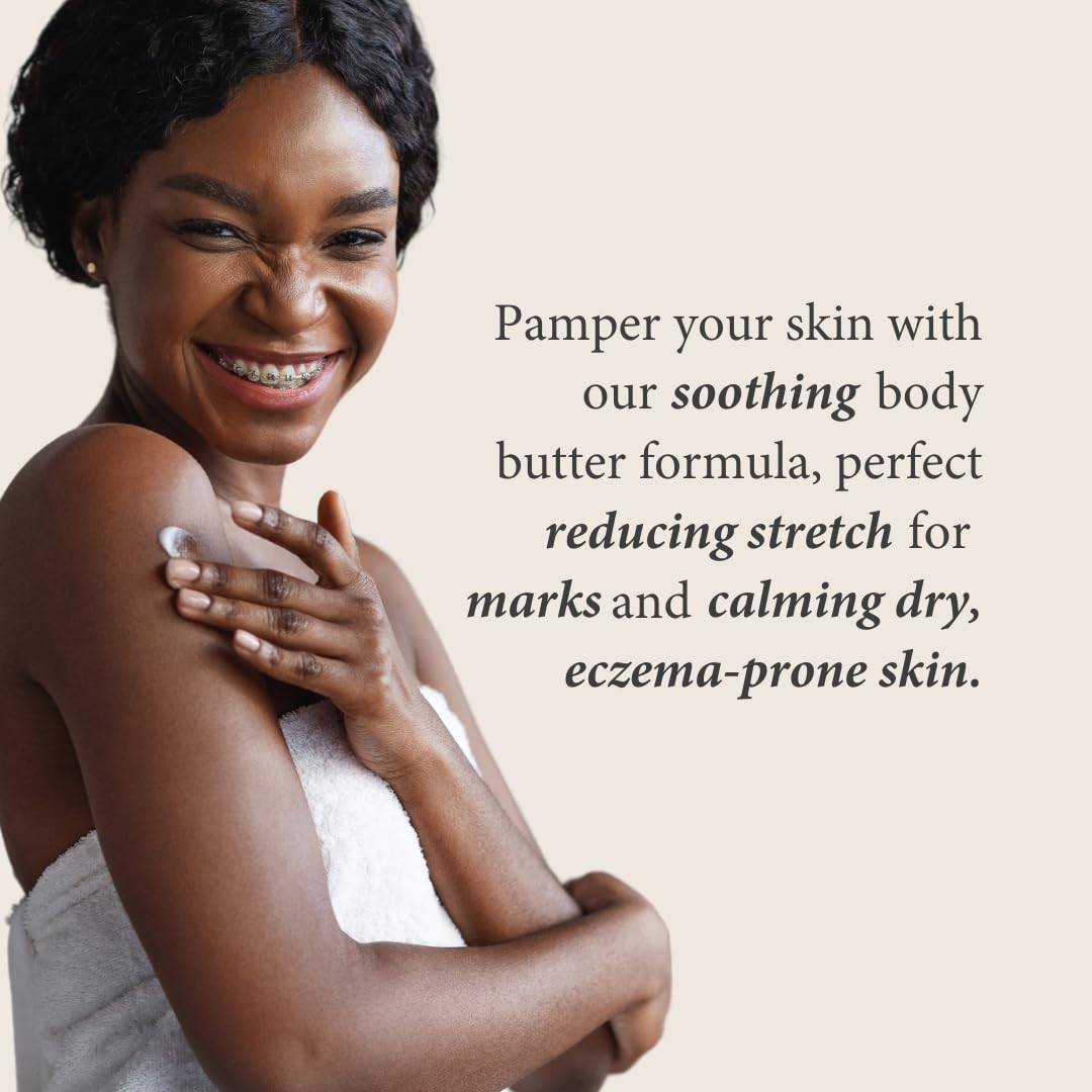 Shea Radiance P.U.R.E. Whipped Shea Butter with Colloidal Oatmeal - Whipped Body Butter Blended with Skin Soothing Oatmeal & Moisturizing Rice Bran