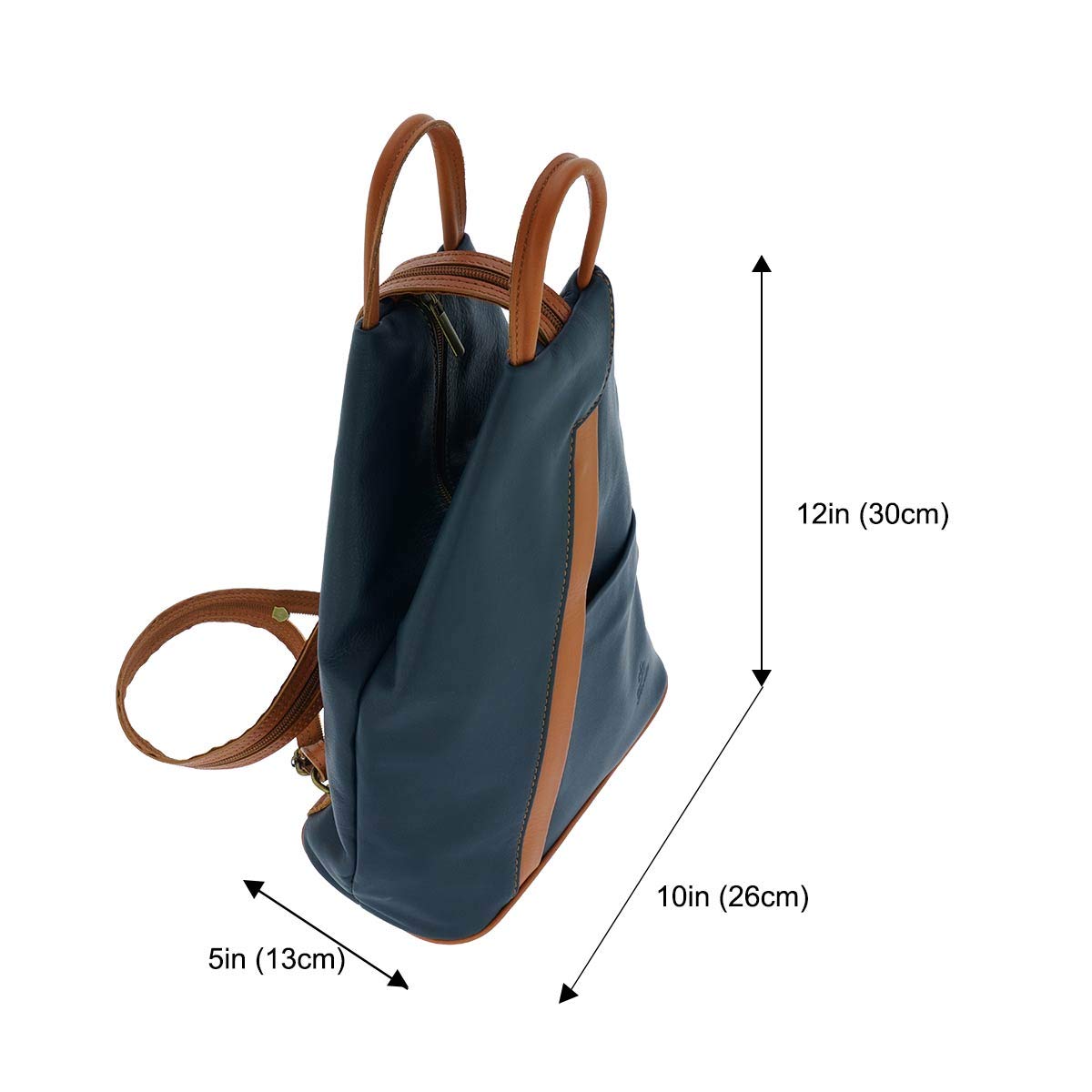 Fioretta Italian Genuine Leather Top Handle Backpack Purse Shoulder Bag Handbag Rucksack For Women