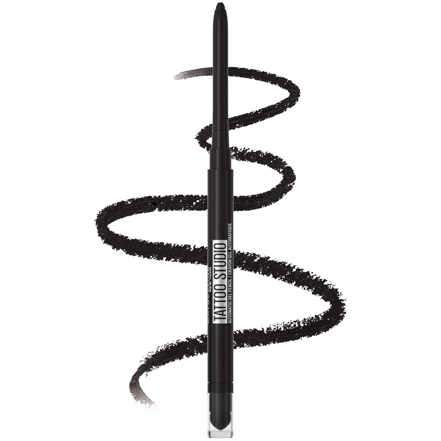 Maybelline Tattoo Studio Automatic Gel Pencil Waterproof Eyeliner, Blendable, Smudge Resistant, Matte Eyeliner For Up To 36HR Wear, Pitch Black