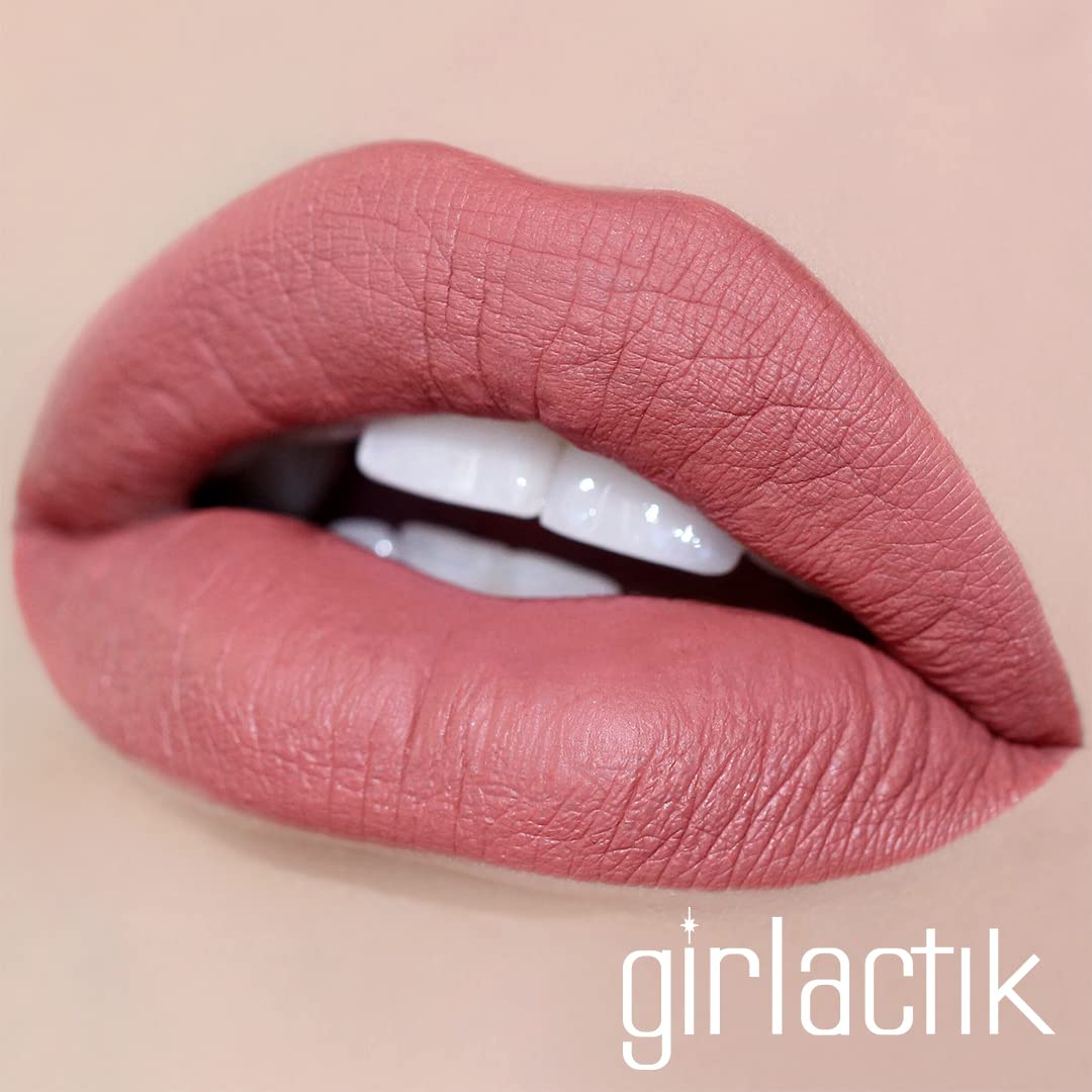 Girlactik Long Lasting Matte Lip Paint Liquid Lipstick in Allure- Long wearing, Smooth Application, Pigmented, Non-Crack Formula, Lightweight, 7.5 ml