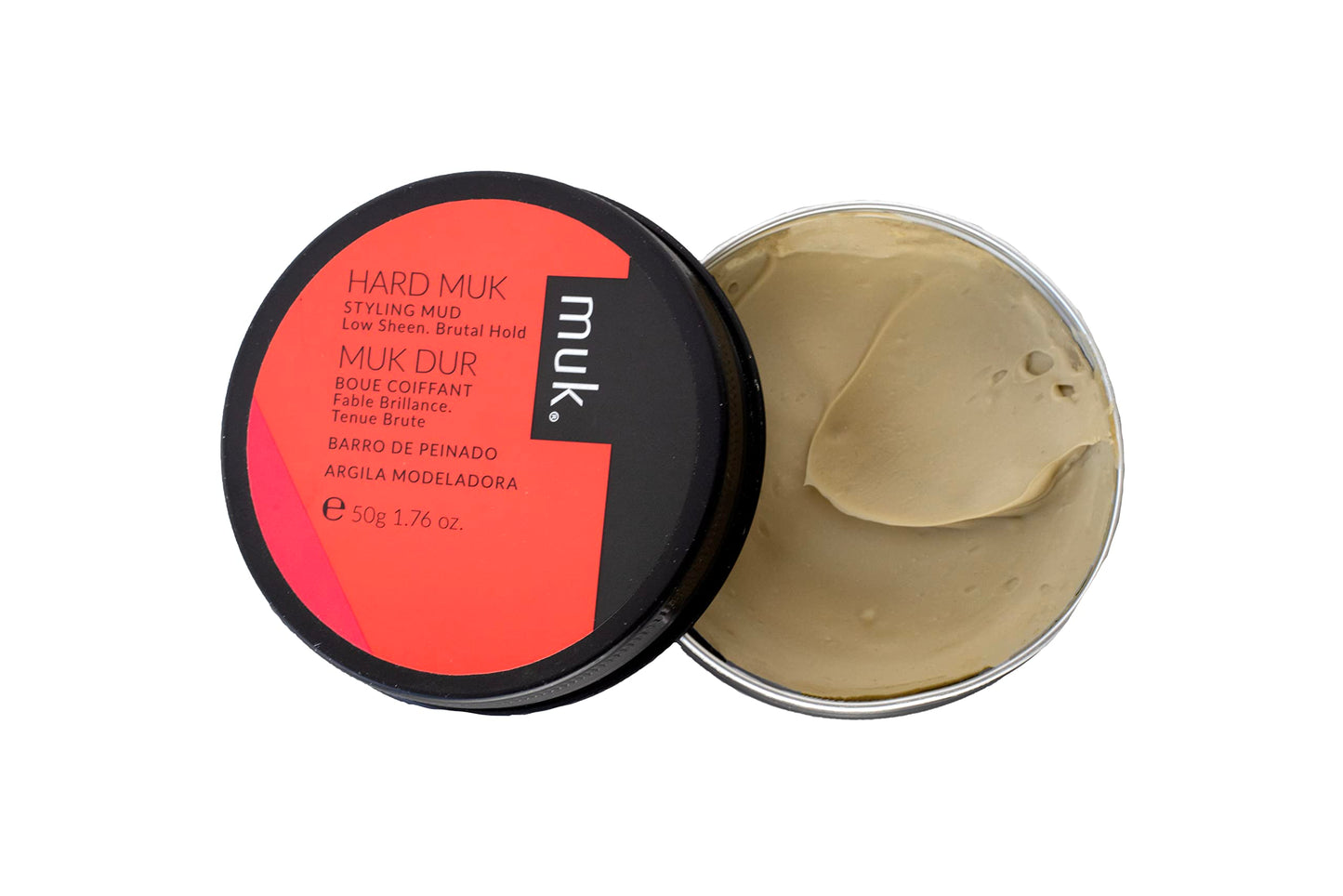 MUK. Haircare Hard Brutal Hold Styling Mud, Hair Product, Hair Mud for Men, Brutal Hold, Low Sheen Finish - 1.7oz