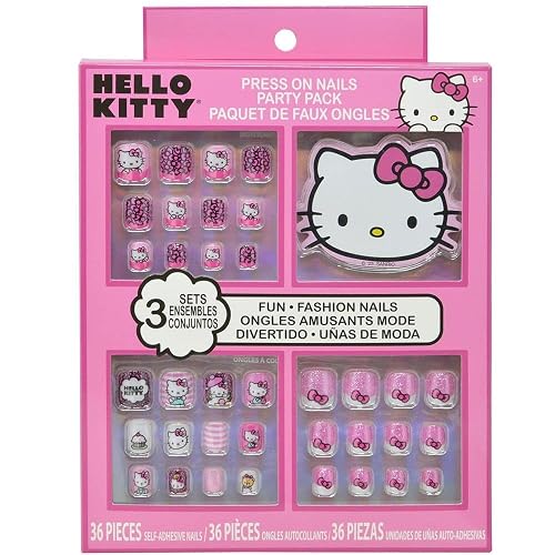 Hello Kitty Press-On Nails Party Pack - 36 Self-Adhesive Nails Beauty & Personal Care Hello Kitty