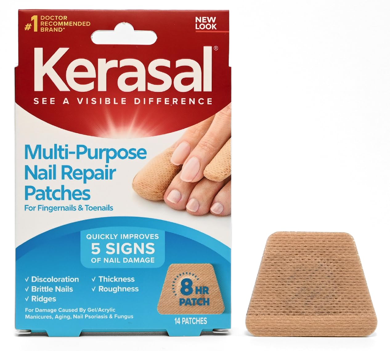 Kerasal Multi-Purpose Nail Repair Patches - 14 Count - Nail Repair for Damaged Nails, 8-Hour Nail Treatment Restores Healthy Appearance (Packaging May Beauty and Personal Care Kerasal Default Title