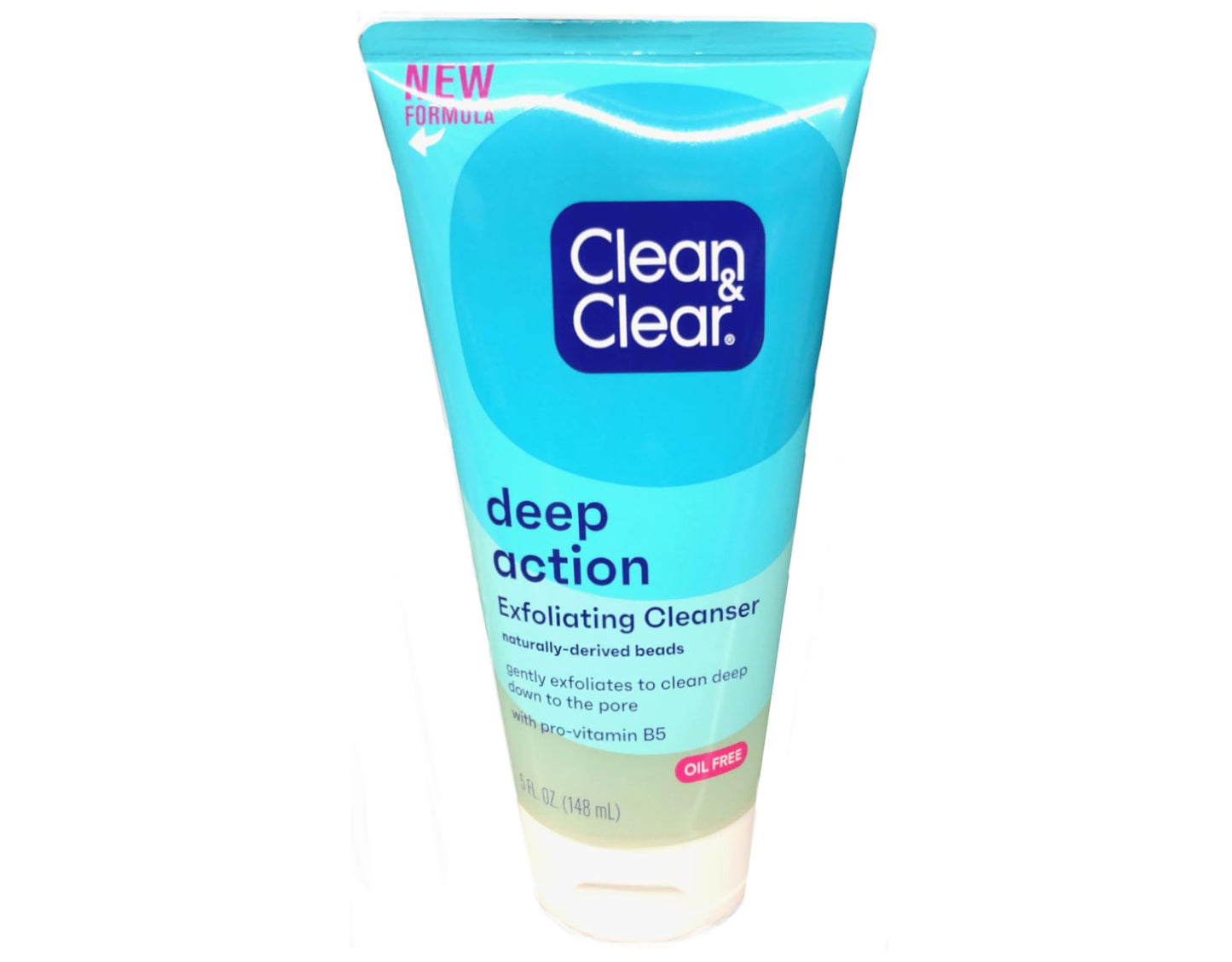 Clean & Clear Oil-Free Deep Action Exfoliating Facial Scrub, Cooling Daily Face Wash With Exfoliating Beads for Smooth Skin, Cleanses Deep Down to the