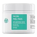 YAFUSIPE Glycolic Acid Toner Pads 35% AHA Facial Resurfacing Exfoliate Salicylic Acid Exfoliating Face Wipes Chemical Peel Exfoliant Peeling Glycolic