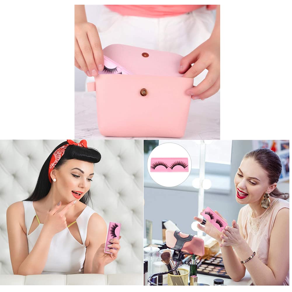 LapangZi 50Pcs False Eyelash Case Lash Boxes Packaging Wholesale Eyelash Holder Storage Box Empty Plastic Case Unit Container Makeup Organizer