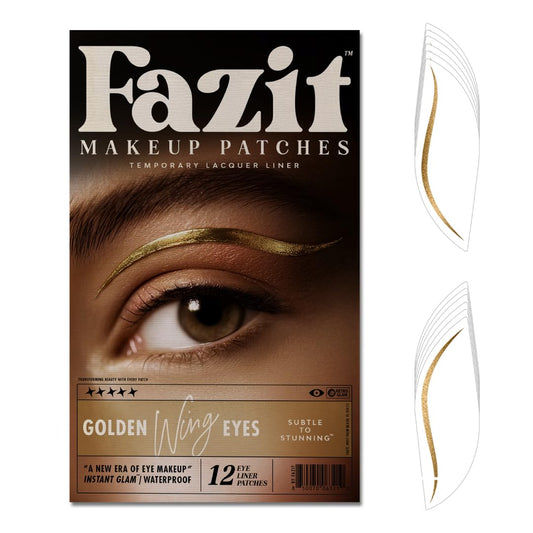 Fazit Makeup Patches - Golden Wing Eyes - Glow Up Make-Up Patches - Cute Glitter Makeup Accessories For Women - Cosmetic Glitter For Face Beauty & Personal Care Fazit