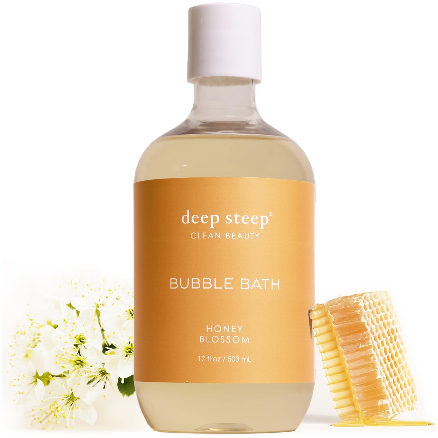 Deep Steep Honey Blossom Bubble Bath for Women, Hypoallergenic, Clinically Tested, Clean Formula for Sensitive Skin, Sulfate-Free, 17 fl oz Bottle Beauty and Personal Care Deep Steep