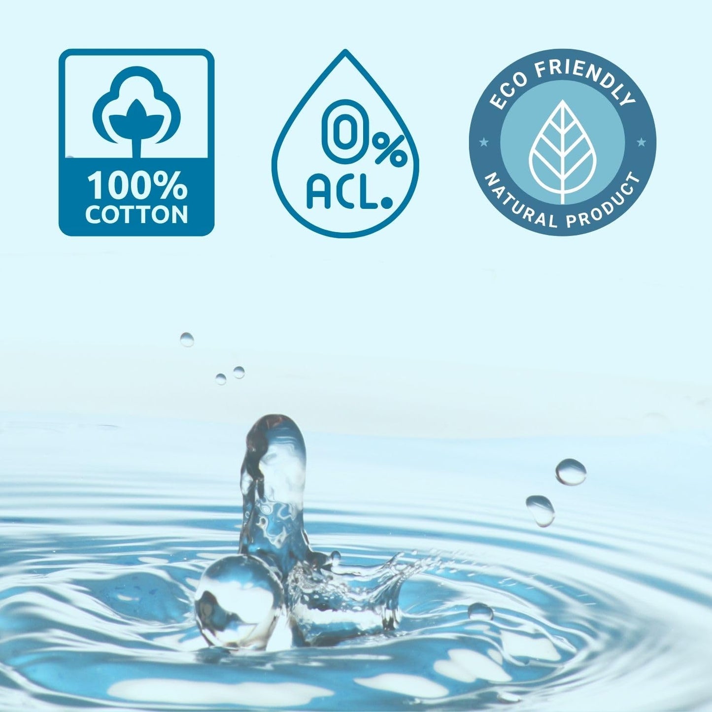 WT WHITE TOWEL SERVICES 9"x 9"inch Moist Cotton Towel Individually Wrapped - Unscented (Case of 50) Fragrance-Free