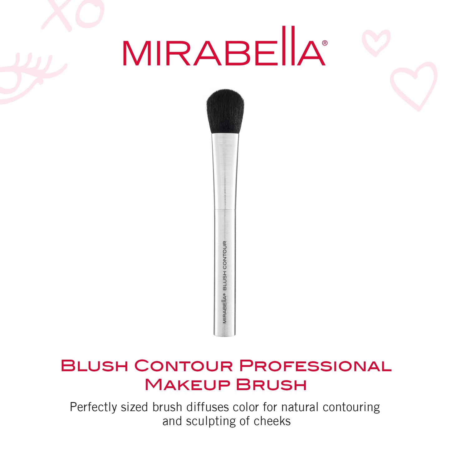 Mirabella Contouring Blush Brush, Premium Professional Makeup Brush Collection, Cruelty-Free Synthetic Bristle Brush with Hand-Sculpted Brushed