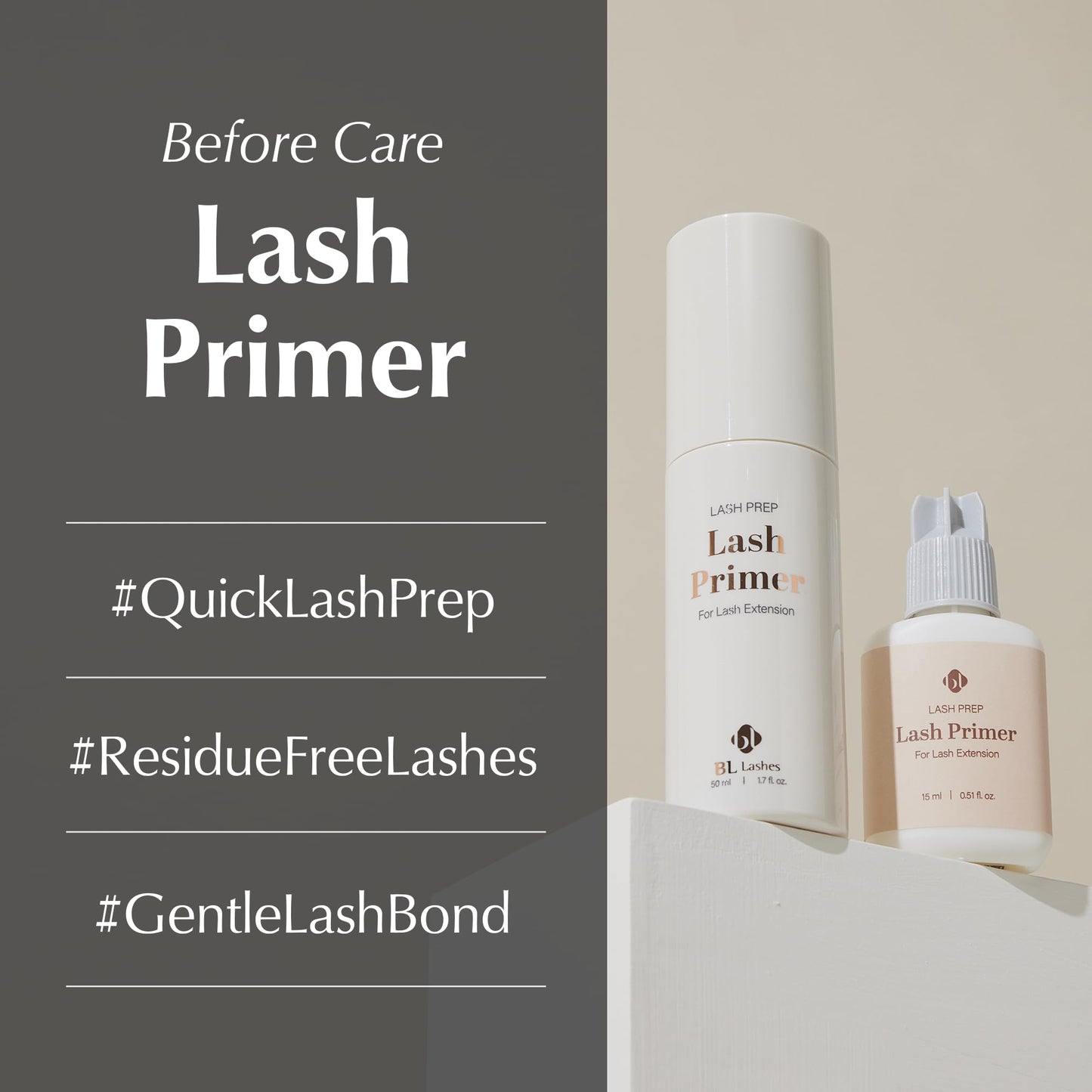 BL Lashes Primer for Eyelash Extensions | Removes Oils & Residue | Oil-Free for Stronger Adhesive Bonding | Speeds Up Application Time | Professional