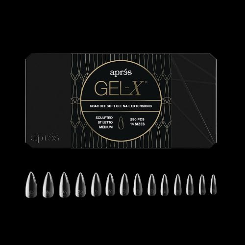 Apres Gel-X® Stiletto Box of Nail Tips | 280 Gel-X Tips, Soft Gel Tips, 14 Sizes 00-9 | Half-sizes Included (Sculpted Stiletto Medium, 280 Count) Beauty & Personal Care APRÉS