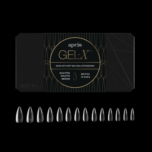 Apres Gel-X® Stiletto Box of Nail Tips | 280 Gel-X Tips, Soft Gel Tips, 14 Sizes 00-9 | Half-sizes Included (Sculpted Stiletto Medium, 280 Count) Beauty & Personal Care APRÉS
