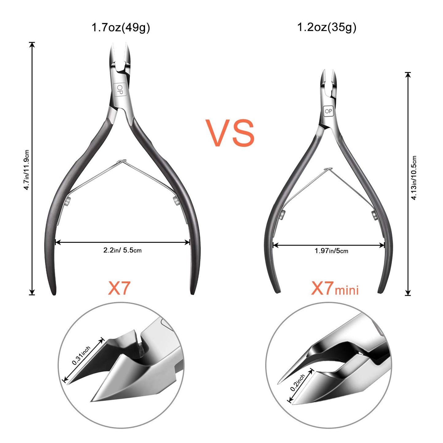 Cuticle Nippers Salon Grade for Manicurist Extremely Sharp Effortless Cuticle Trimmer Precise Clippers Pedicure Manicure Nail Care Tool, opove X7
