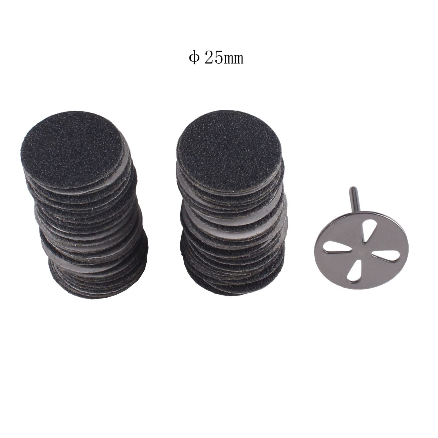 MZCMSL 100pcs Sandpaper Discs and 1pcs Metal Nail Bit,25mm Pedicure Sanding Disc Bit,Electric Foot Files,#80 Grit(Coarse)