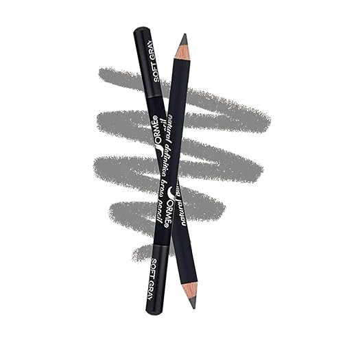 Sorme Natural Definitive Waterproof Eyebrow Pencil 0.04 oz | Smudgeproof Soft Gray Eye Brow Pencil | Dual Purpose Brow Pencil and Brush Combo | High