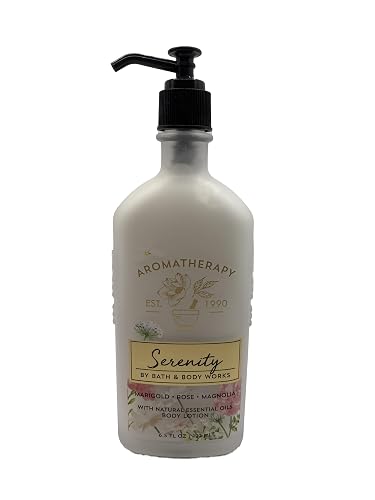 Bath & Body Works Aromatherapy Serenity - Marigold Rose Magnolia Essential Oils Body Lotion 6.5 Fluid Ounce