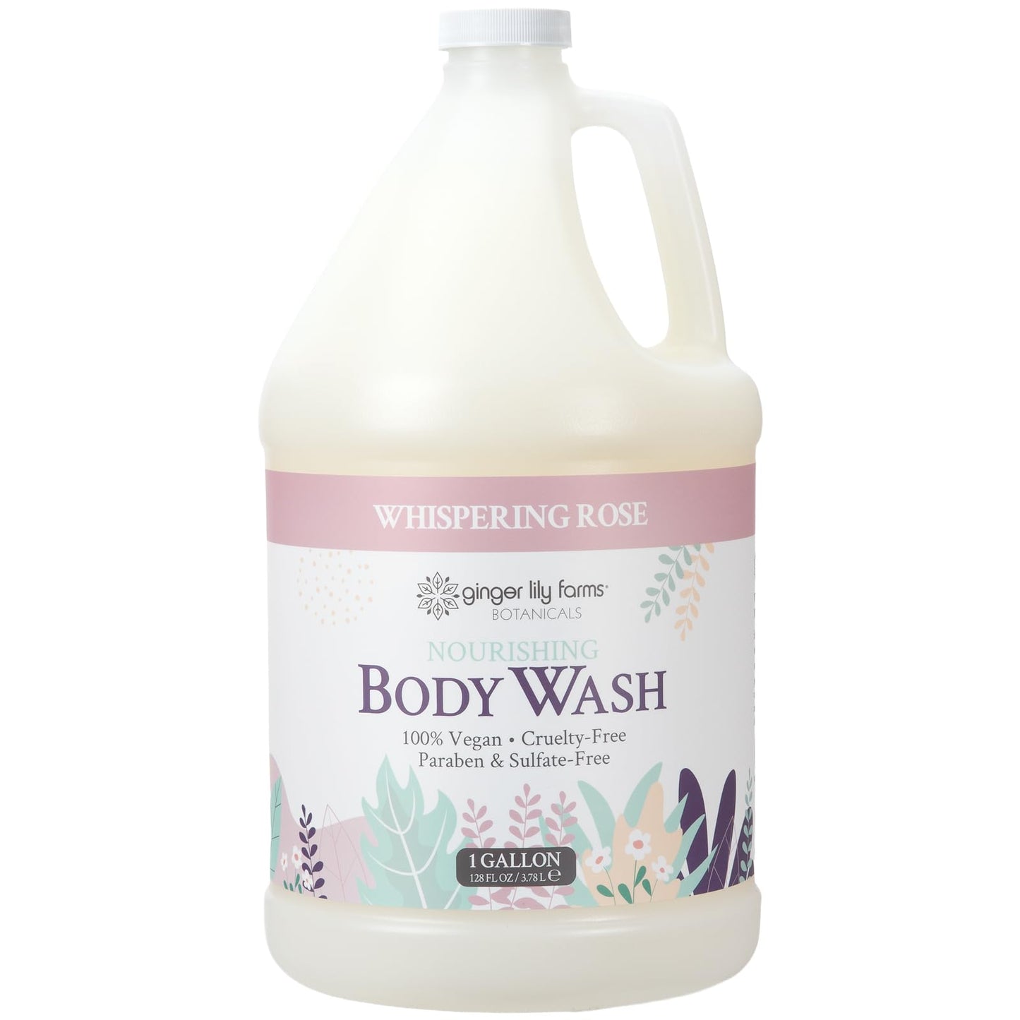 Ginger Lily Farms Botanicals Nourishing Body Wash, 100% Vegan & Cruelty-Free, Whispering Rose Scent, 1 Gallon (Pack of 4) Beauty & Personal Care Ginger Lily Farms