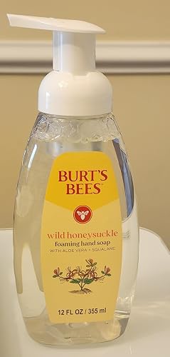 Burt's Bees Foaming Hand Soap Pump - Moisturizing Foam Hand Soap for Bathroom and Kitchen, Gentle Hand Wash, Soft Hand Soap Foam, Wild Honeysuckle
