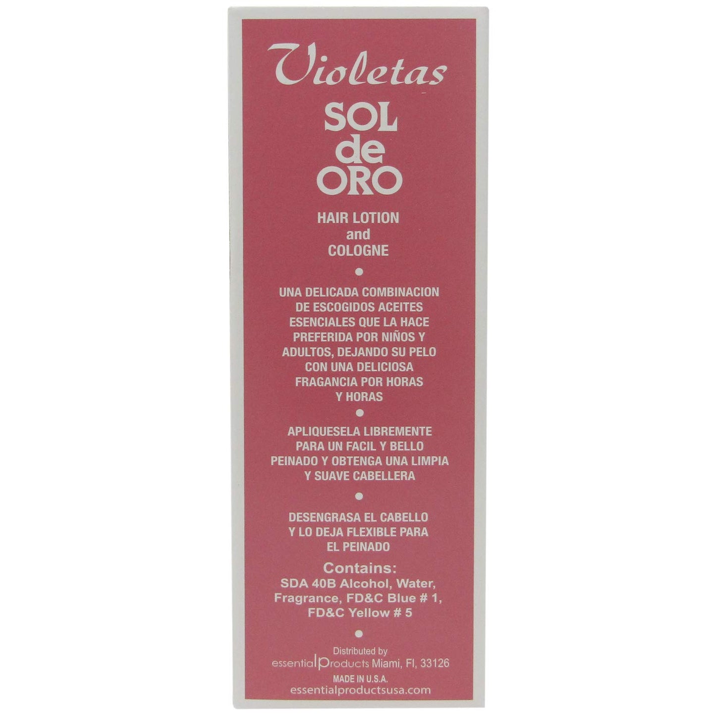 Sol de Oro Violetas Hair Lotion & Cologne Spray 8oz