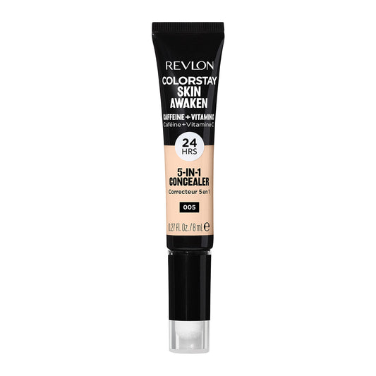 Revlon ColorStay Skin Awaken 5-in-1 Concealer, Lightweight, Creamy Longlasting Face Makeup with Caffeine & Vitamin C, For Imperfections, Dark Circles