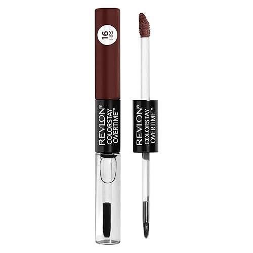 Revlon Liquid Lipstick with Clear Lip Gloss, ColorStay Face Makeup, Overtime Lipcolor, Dual Ended with Vitamin E in Nude, No Coffee Break (570), 0.07