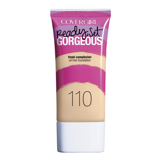 COVERGIRL Ready Set Gorgeous Foundation, 1 Tube (1 oz), Creamy Natural Tone, Liquid Foundation, Oil-Free All Day Formula (packaging may vary)