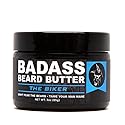Badass Beard Care Beard Butter For Men - THE BIKER, 3 oz - Made of Natural Ingrediens for Healthy, Soften and Itchness Free Beard and Mustache