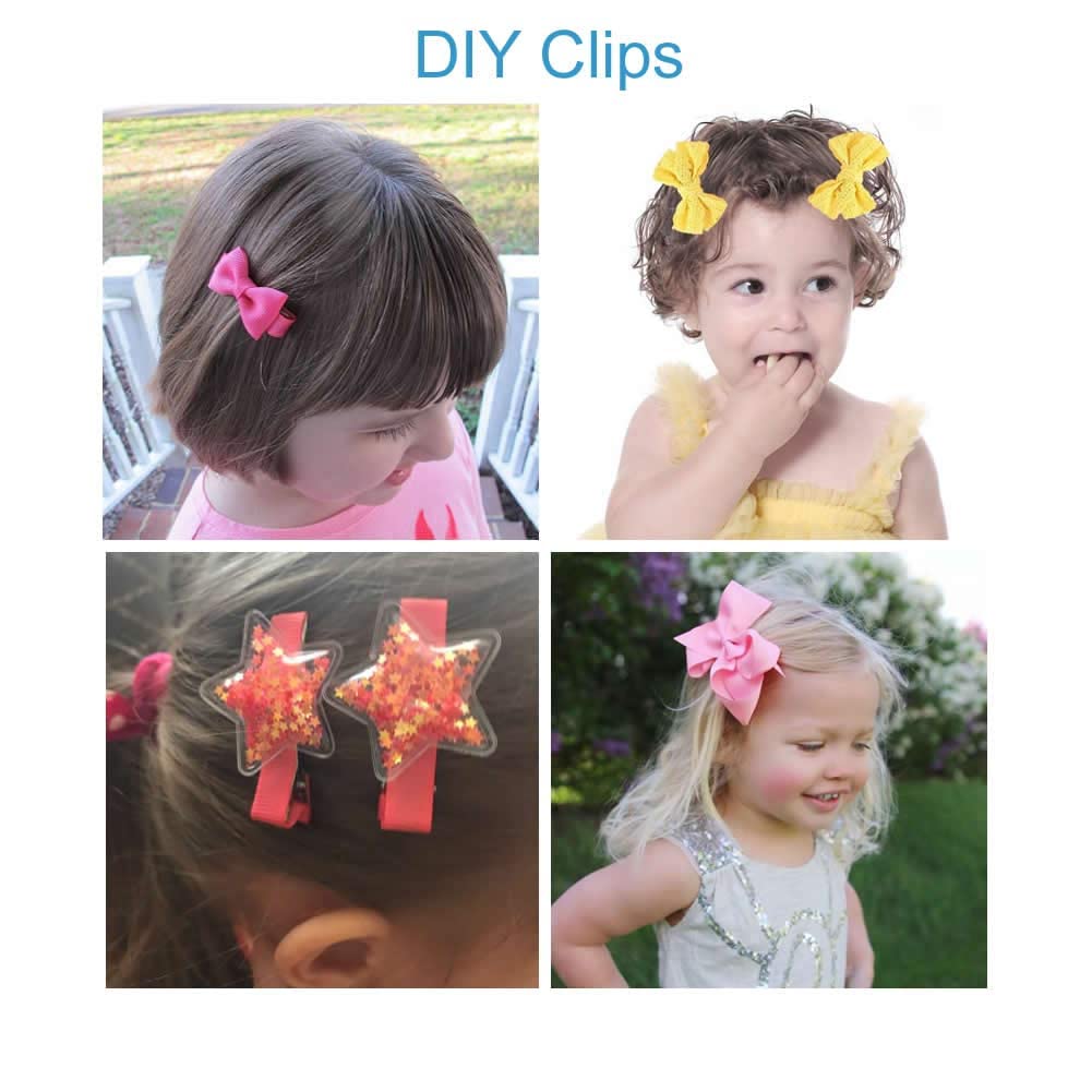Lawie 40 Pack Bulk 5 CM 2 Inch Ribbon Grosgrain Cloth Fabric Cover Fully Lined Small Metal Alligator Duckbill Hair Clips Mini Soft Barrettes Hair Pins