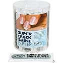 ForPro Professional Collection Super Quick Shine 2-Way Buffer, Green 400/White 4000 Grit, Double-Sided Manicure & Pedicure Nail Buffers, 3.5” L x .75”