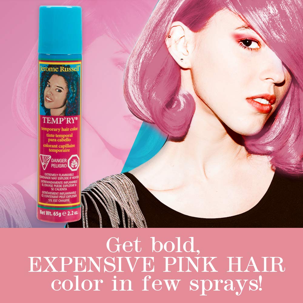 Jerome Russell Temp'Ry Spray-On Pink Hair Color, 2.2Oz X 3 Pack