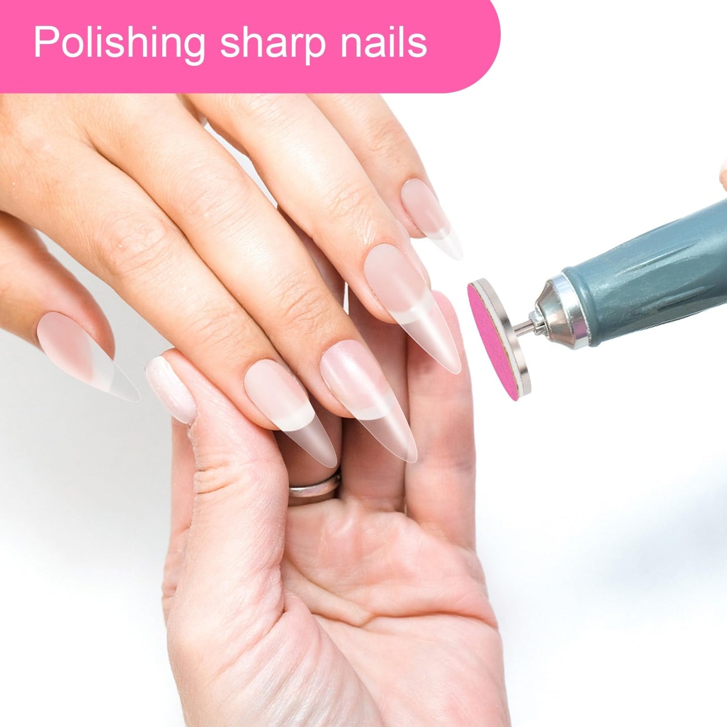 Rolybag Sanding Paper Discs and Metal Nail Drill Bit 25mm Pedicure Disc Replacement Sanding Discs Bits for Nail Drill Foot Files Electric Remover Dead