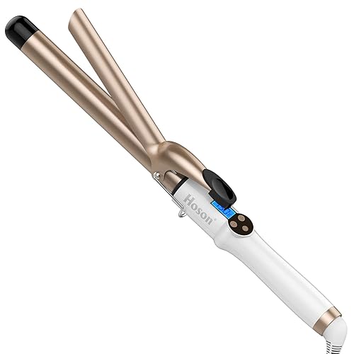 Hoson 1 Inch Curling Iron Professional Ceramic Tourmaline Coating Barrel Hair Curler, LCD Dispaly with 9 Heat Setting(225°F to 450°F for All Hair