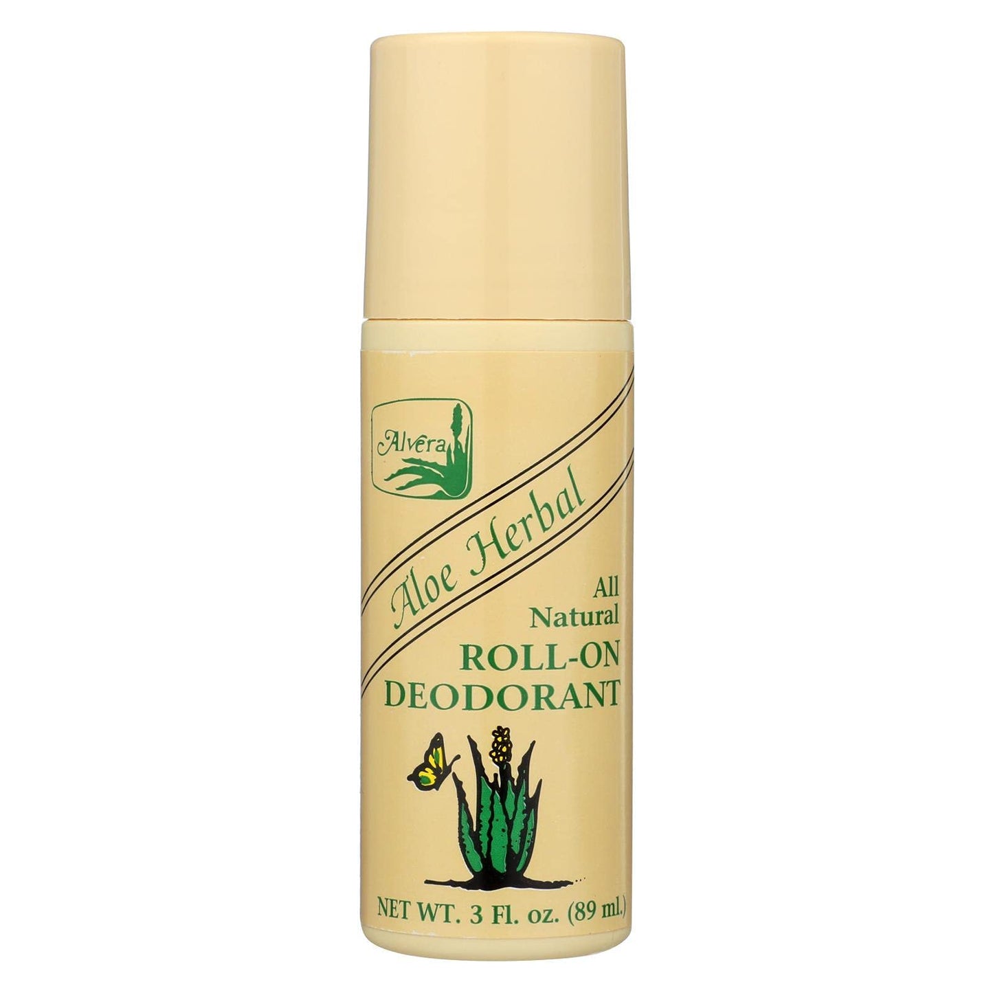 Alvera All Natural Roll-On Deodorant, Aloe Herbal, 3 Fluid Ounce Beauty and Personal Care Alvera