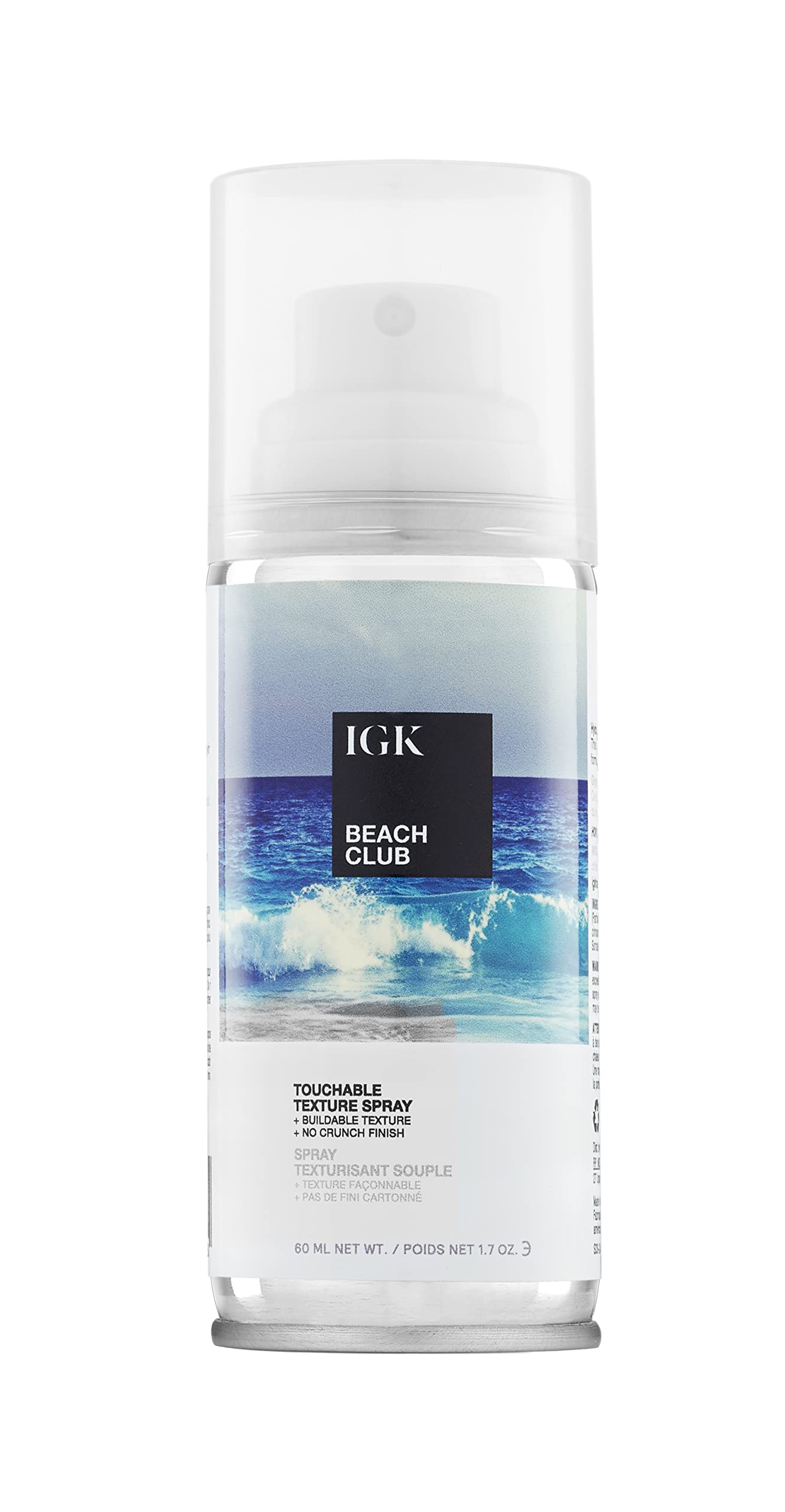 IGK BEACH CLUB Touchable Texture Spray Travel | Hold + Volume + Lightweight | Vegan + Cruelty Free | 1.7 Oz
