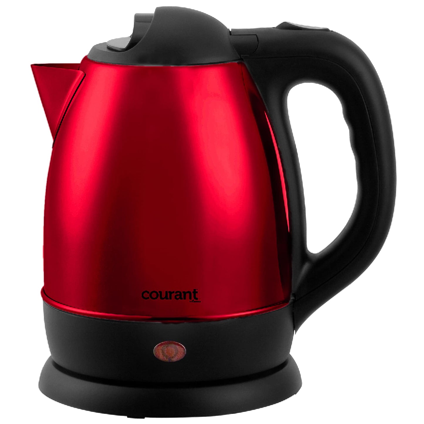 Courant 1.5 Liter Kettle Red Stainless Steel Cordless Electric Kettle with 360 Degree Rotational Body, Automatic Safety Shut-Off, Perfect…