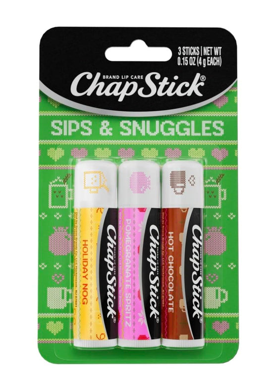 ChapStick Sips & Snuggles Lip Balm Holiday Gift Set, 3 Pack Variety