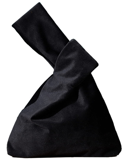 YuuTbiu Velvet Knot Wristlet Bag for Women - Elegant Evening Purse with Wrist Strap, Portable Wedding Party Going Out Bag for Night Out Events (Black)
