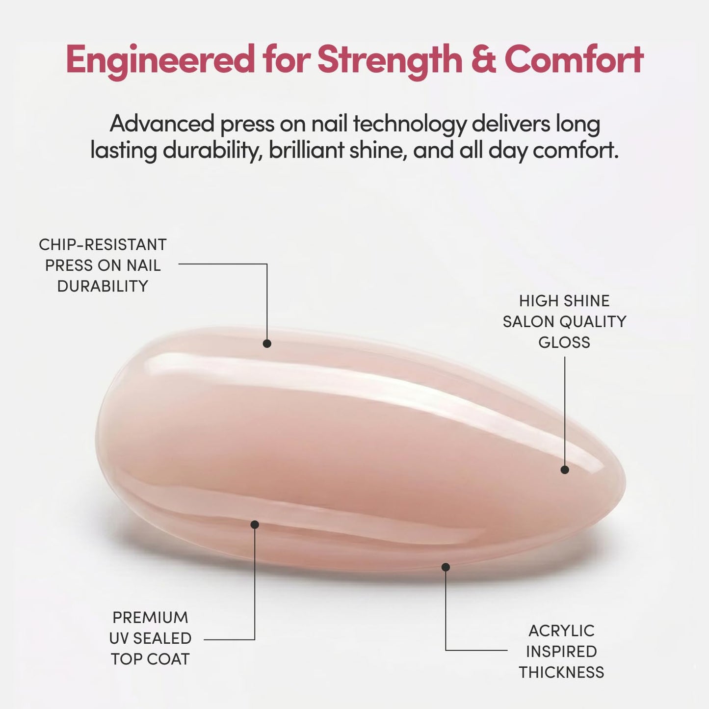 Glamnetic Press On Nails - Soft Girl | Short Squoval Pink Fake Nails, Salon Quality Milky Nails | 15 Sizes - 30 Nail Kit with Glue Beauty and Personal Care Glamnetic