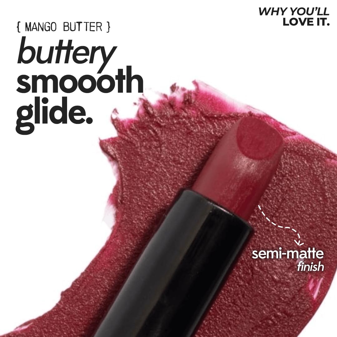 RUBY'S ORGANICS Semi-Matte Lipstick for Women, Hydrating and Highly Pigmented, Moisturizing & Non Drying, Lightweight & Long Lasting Formula, Lip