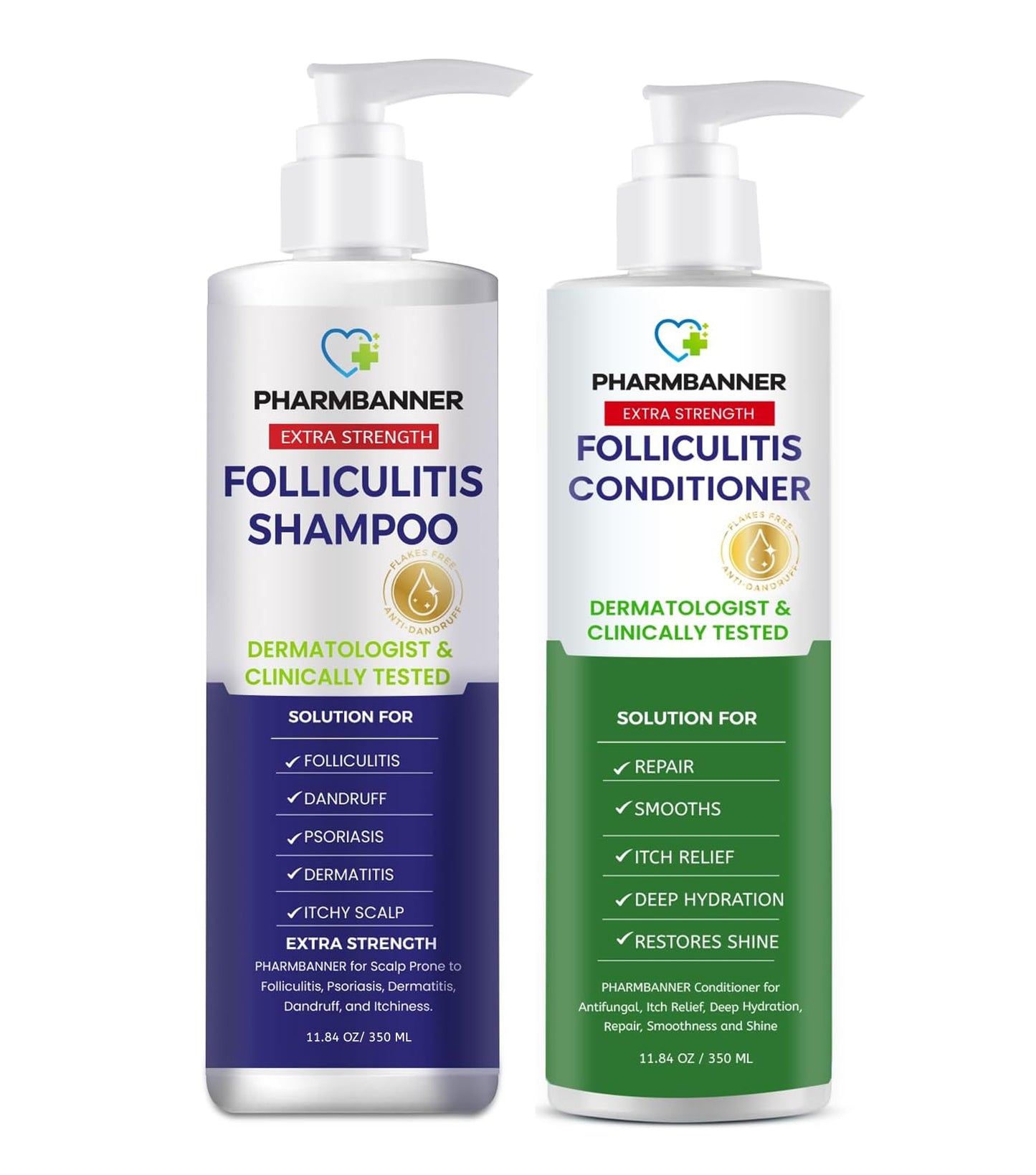 PHARMBANNER Anti-Fungal Shampoo and Conditioner Set - Tea Tree & Argan Oil for Folliculitis, Seborrheic Dermatitis, Scalp Psoriasis - Relieves Itchy Beauty and Personal Care PHARMBANNER Default Title
