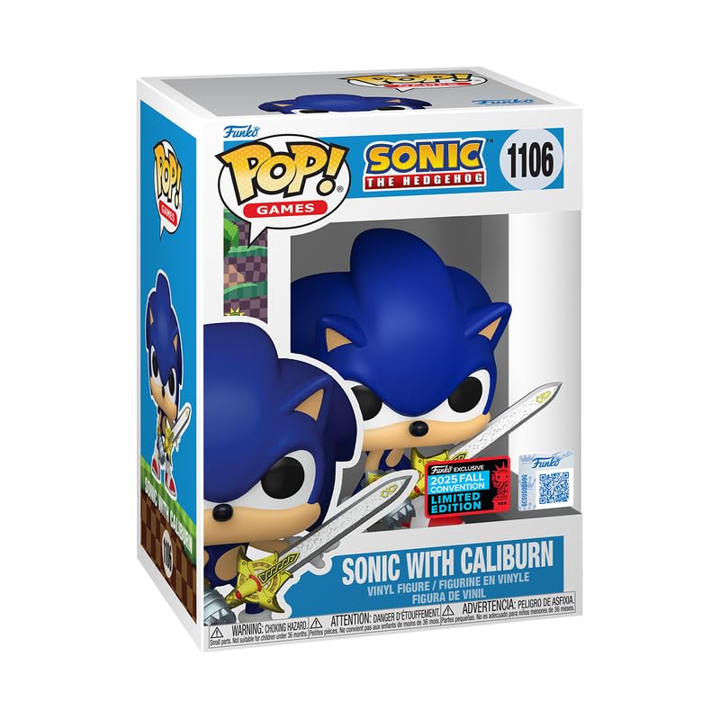 Funko Pop! Games Sonic with Caliburn Vinyl Figure, 2025 Fall Convention Limited Edition, 3.8 inches