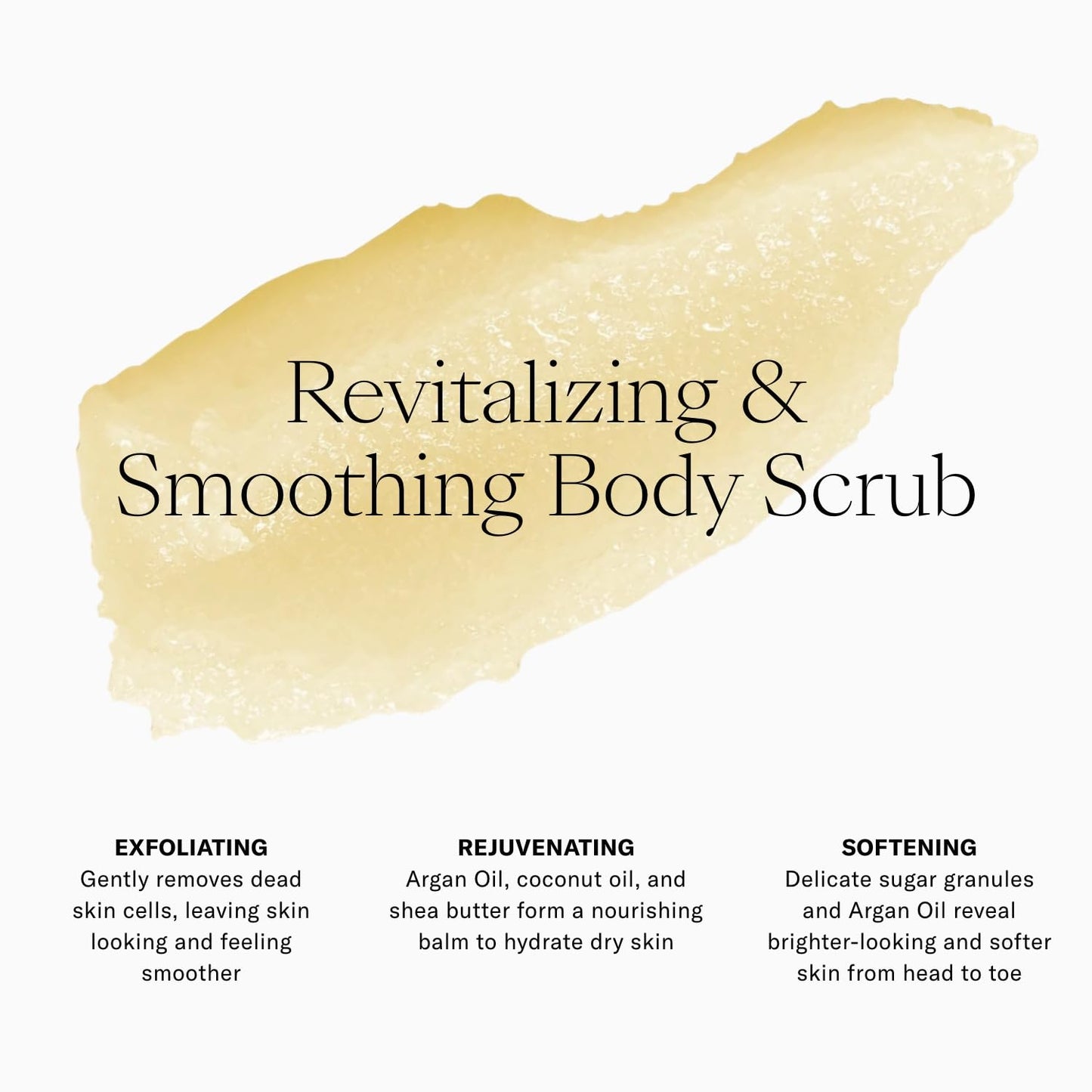 Josie Maran Sugar Body Scrub - Argan Oil Exfoliating Sugar Scrub with Coconut Oil & Shea Butter - Softens, Smooths & Hydrates Dry Skin - Vegan Beauty & Personal Care Josie Maran
