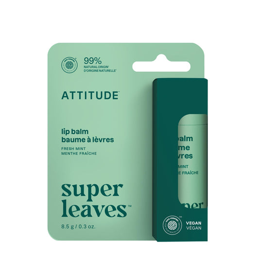 ATTITUDE Lip Balm, Natural Origin, Nourishes & Protects, Shea Butter, Coconut & Olive Oils, EWG Verified, For Dry Lips, Men and Women, Vegan, Fresh