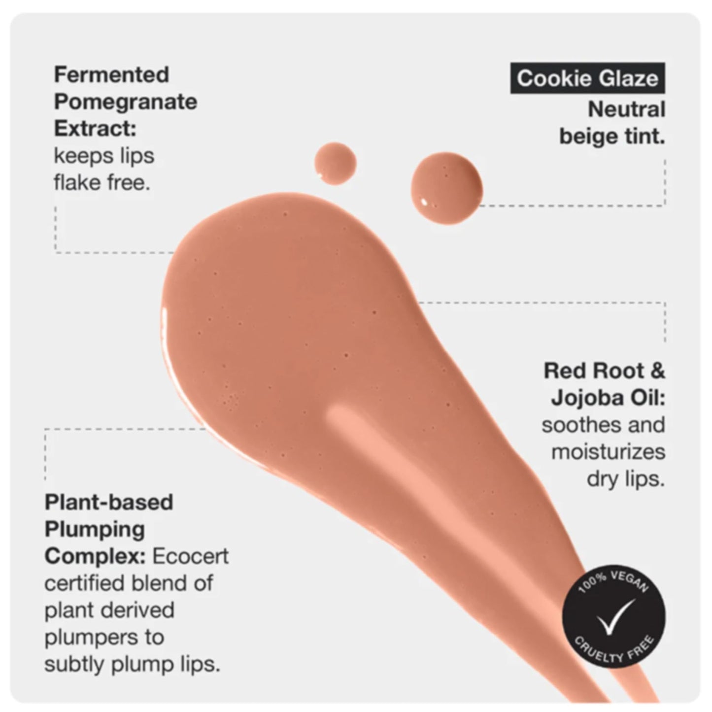 Innbeauty Project Glaze Lip Oil Cookie, Hydrating Vegan Lip Oil Gloss Hybrid, 0.2 OZ